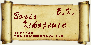 Boris Kikojević vizit kartica